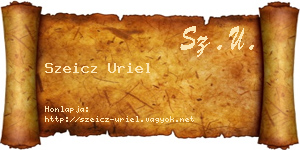 Szeicz Uriel névjegykártya